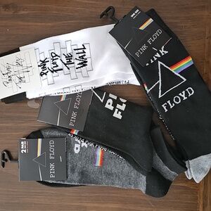 Pink Floyd Black, Gray, and White Casual 5 Pair Socks Set